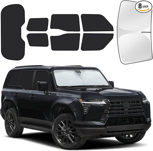 for Lexus Lexus GX 2024-2025 Car Window Shades, 8pcs Privacy Sun Shade Set for Front Windshield Side and Rear Windows, Full Window Covers Keeps Vehicle Cool for Camping Napping