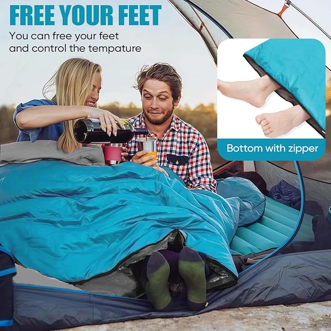Camping Sleeping Bags for Adults Kids Waterproof Lightweight Sleeping Bag for Cold Weather or Warm Backpacking Hiking Mountaineering Indoor Outdoor Use