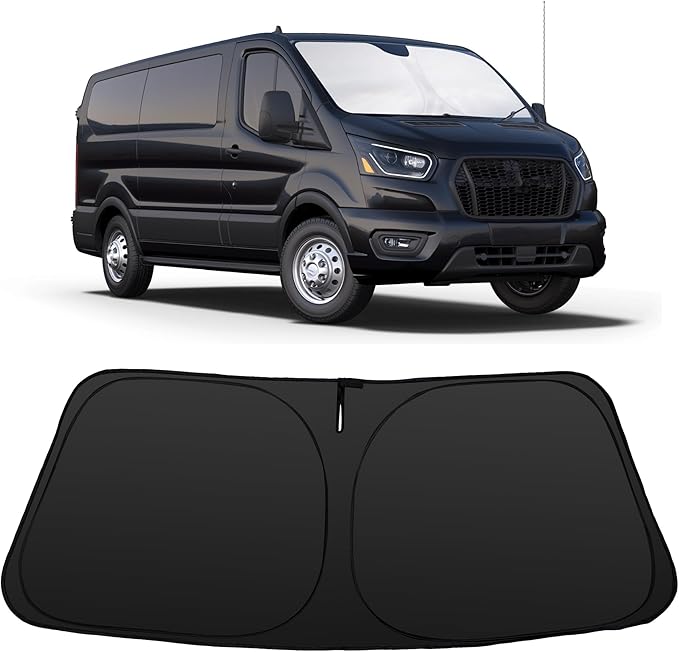 Windshield Sun Shade Custom Fit Ford Transit 2015-2024 2025 2026 Accessories Foldable Sunshade Front Window Protector Keep Your Car Cool