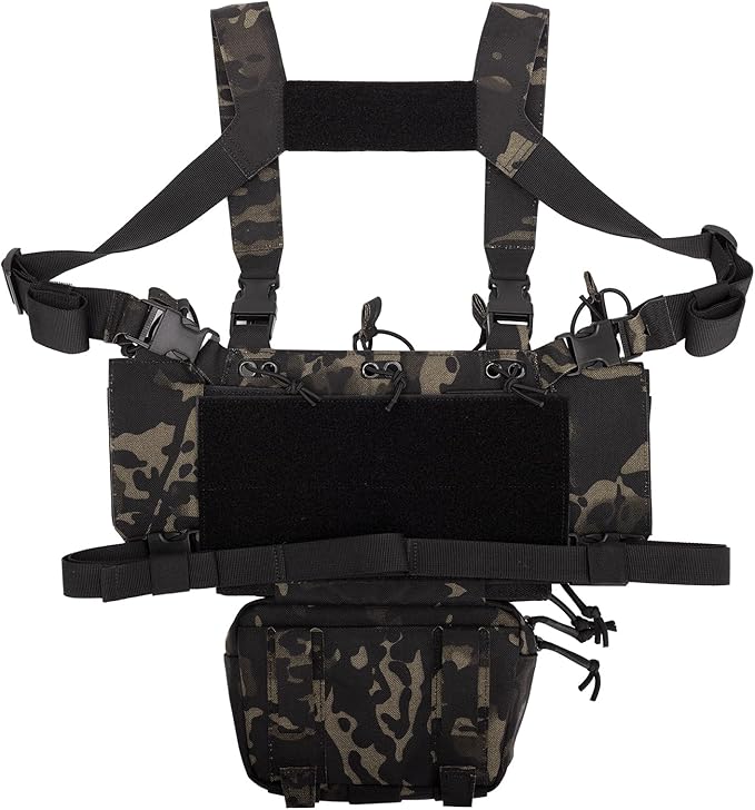 Tactical Chest Mini Rig 1000D Quick Release Multifunctional Tactical Vest Outdoor with Multi-Pockets