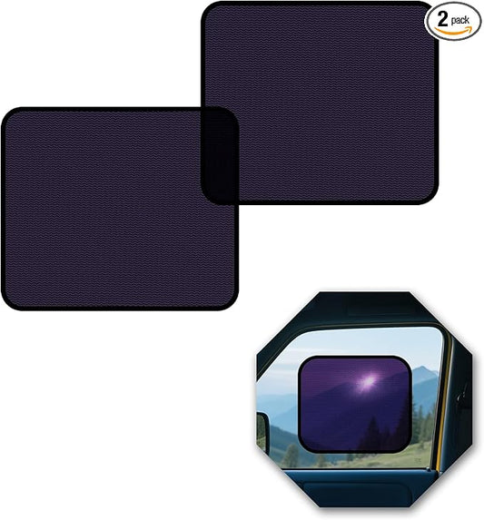 Car Window Shades - Static Cling Sun & Glare Blocker, Semi-Transparent Privacy Window Cover for Side & Rear Windows, Removable Tint for SUV Truck RV (15.75" x 13.78")