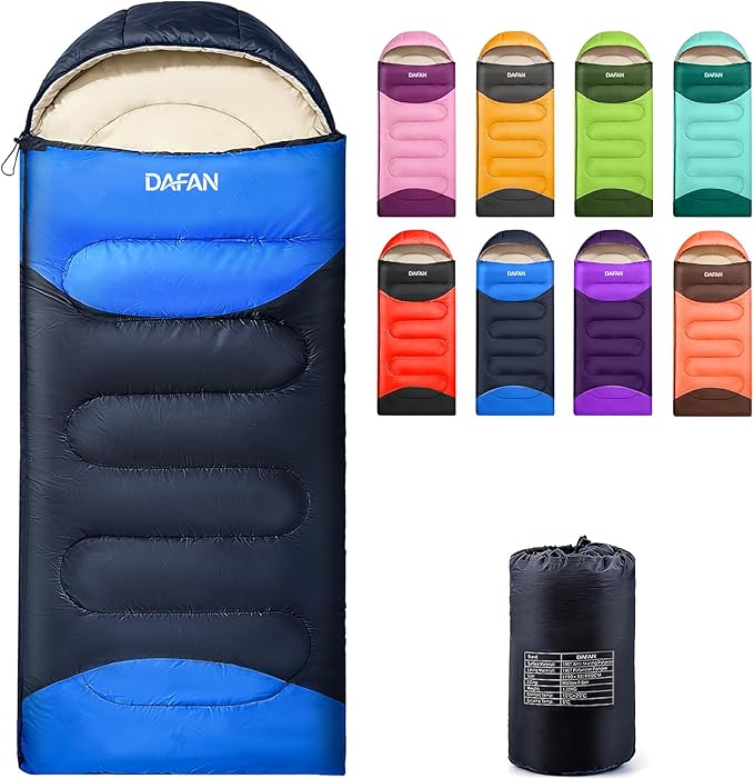 Lightweight Sleeping Bag for Adults, 3-Season Waterproof Backpacking Sleeping Bags with Compression Sack, Comfort Temp 50–68°F, Portable Camping Essential Gear for Travel, Hiking, Outdoor, Indoor