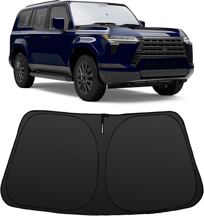 Windshield Sun Shade Custom Fit for 2024-2026 GX 550 Accessories Foldable Sunshade Sun Blocker Protect Car from Sun Rays & Heat Damage Keep Car Cooler