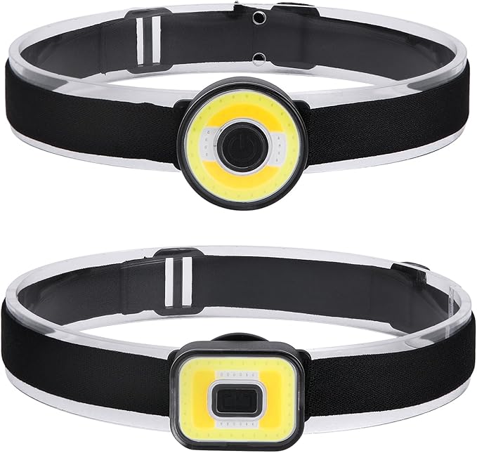 Head Lamps Flashlights, Type-C Rechargeable Headlamp Lightweight 5 Modes Floodlight Headlight with Magnetic Attraction for Outdoor Camping, Repairing, Hiking 2 Packs