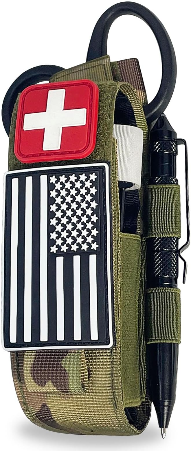 Upgrade 1000D Laser Cut Molle Tourniquet Holder, Heavy Duty Tactical Molle Tourniquet Pouch Holder