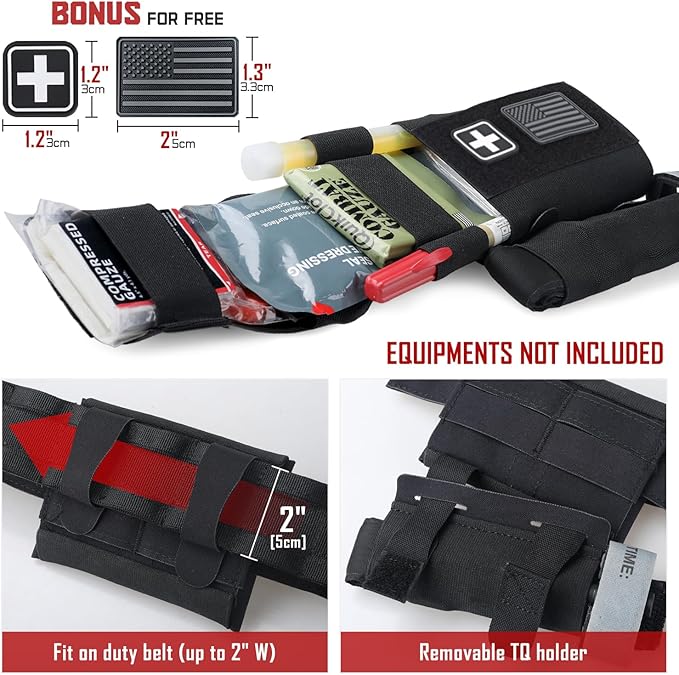 LIVANS Molle IFAK Micro Trauma Pouch, Tactical First Aid Belt IFAK Bag Medical EMT Emergency Survival Med Pouch Small EDC Portable Pack with Tourniquet Hammock for Duty Belt Vest Hunting
