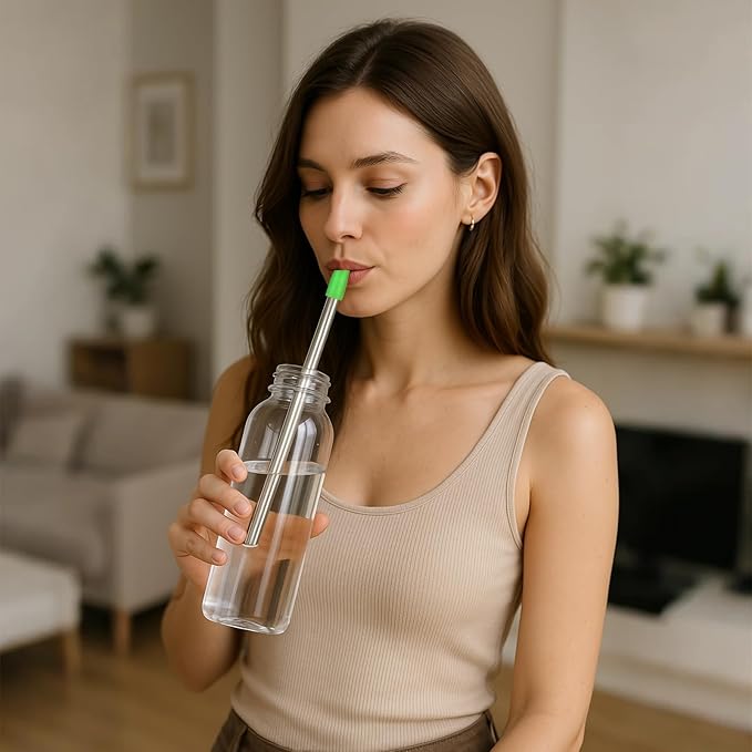 Sursip Water Filter Straw Reusable Stainless Steel Portable Outdoor Emergency Survival Gear for Camping & Hiking Travel Personal Water Purifier Filter Straw(1 Pack)