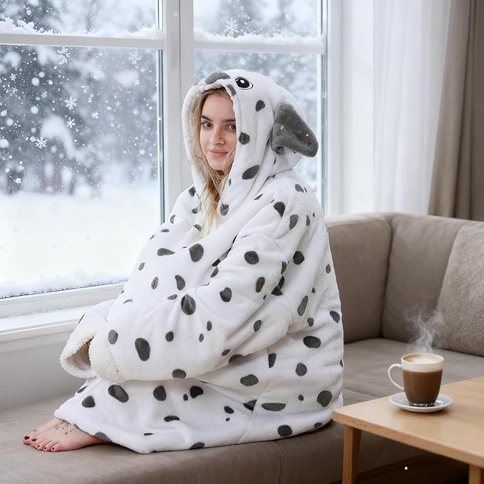 Oversized Hoodie Blanket, Wearable Blanket sweatshirt, Ultra Soft Sherpa Fleece Comfy Snuggle Hoodie