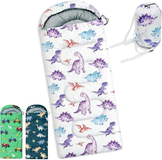 Kids Sleeping Bags - Camping Sleeping Bags with Carry Bag - Compact Sleeping Bag for Hiking, Backpacking 3 Season Warm & Cool Weather, Lightweight Waterproof Outdoor Travel for Boys Girls