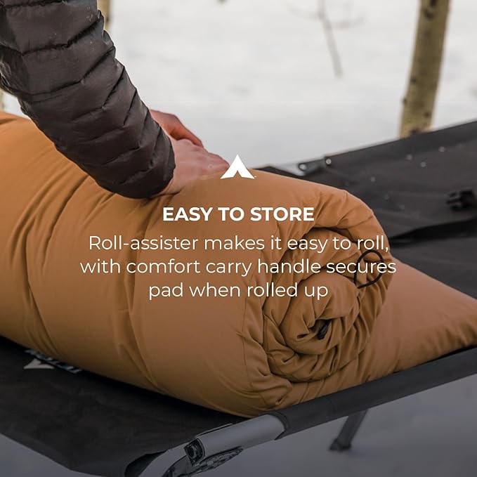 Teton Outfitter Sleeping Pad for Cot, Extra Thick Comfortable Camping Mattress for Adults, Portable Roll-Up Camp Pad, Durable Foam Cushioning