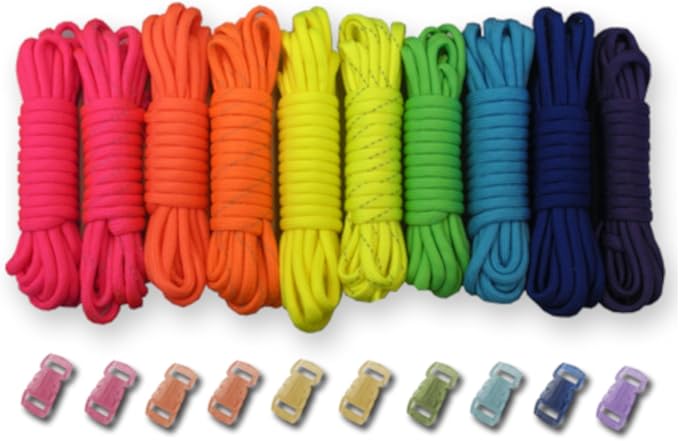 Paracord Planet 550lb Type III Paracord Combo Crafting Kits with Buckles