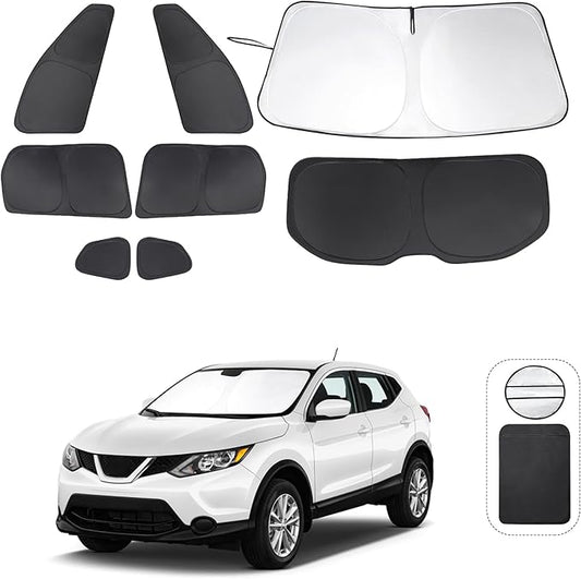 TINGLU Window Shades for Nissan Rogue Sport(Not for Rogue) 2017-2024 8PCS Accessories Car Side Full Windows Rear Triangular Windshield Sun Shade Sun UV Rays & Privacy Protection for Camping,Napping