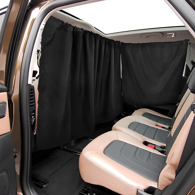 GLEAVI 3 Pcs Car Privacy Curtains: Car Window Shades - 95% Light Blocking Sunshades for SUV Truck Window Covers for Sleeping Camping Travel