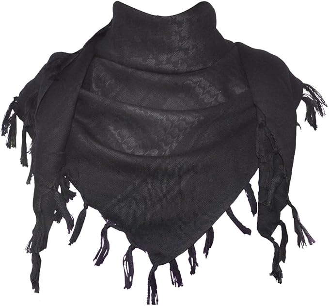 Explore Land Cotton Shemagh Keffiyeh Tactical Desert Scarf Neck Head Wrap with Tassel for Men Women