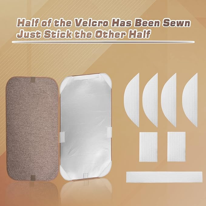 RV Door Window Shade Cover, Sun Blackout Fabric for Camper Privacy Entrance (16 x 25 inch)- Brown