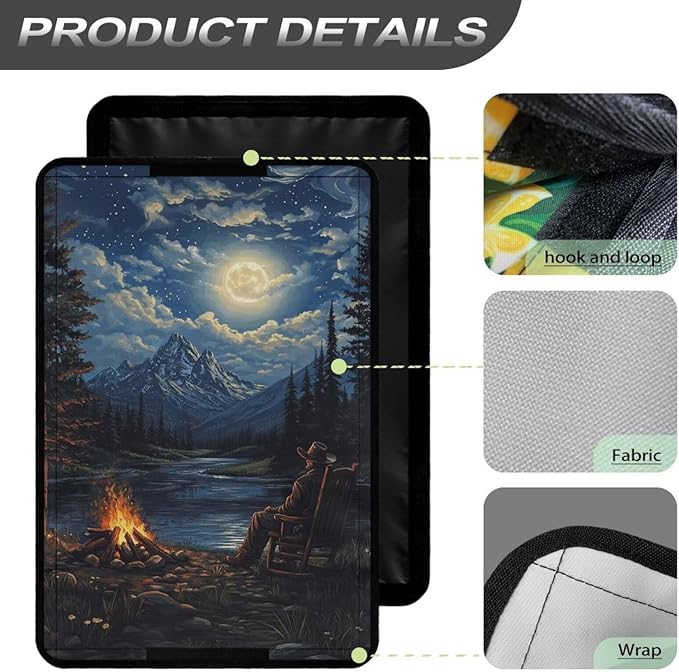 RV Door Window Shade Cover, RV Door Window UV Protective Cover, Foldable Travel Trailer Motorhome Rv Screen Door Protector, Camping Pattern
