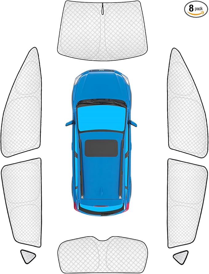 KMF 8pcs Thicken Sun Shades for Subaru Crosstrek 2024 2025 2026 Accessories,Full Car Window Covers Sunshade for Windshield Side Rear, UV Block and Blackout Privacy for Camping Outdoor