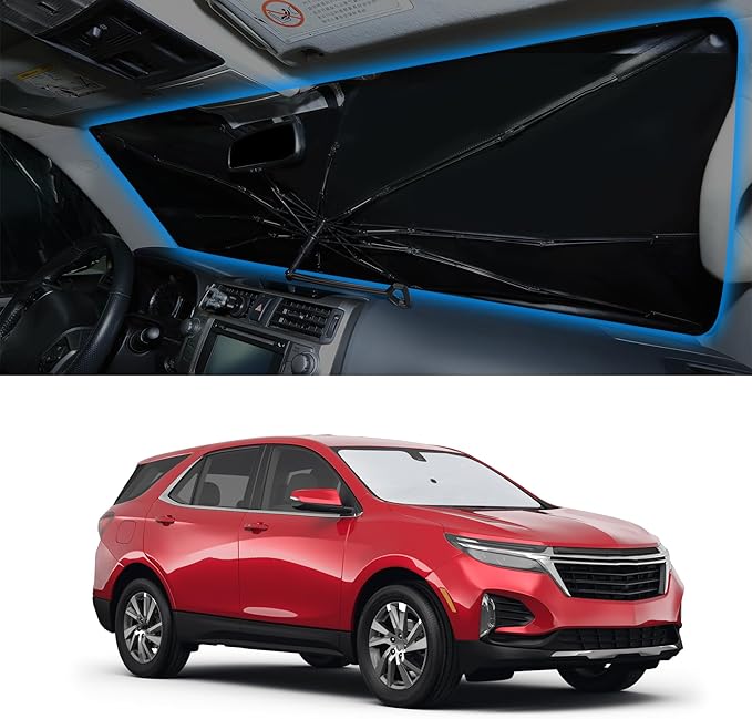 Windshield Sun Shade Umbrella Accessories Compatible with 2018 2019 2020-2026 Chevy Equinox for Foldable Sunshade Sun Visor Blocks UV