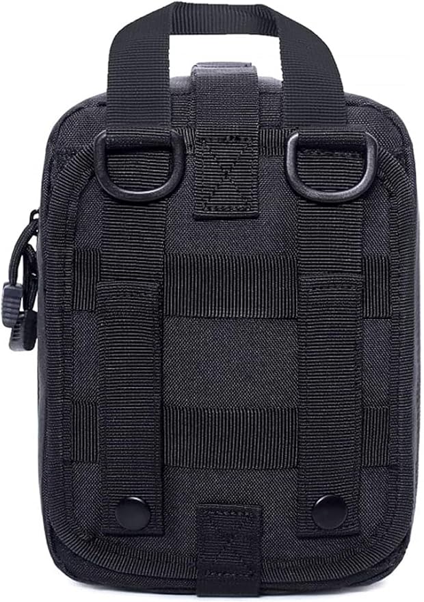 Molle medical pouch ifak bag first aid kit tactical pouch empty emt med belt pouch rip away small rescue trauma pouches (Black)