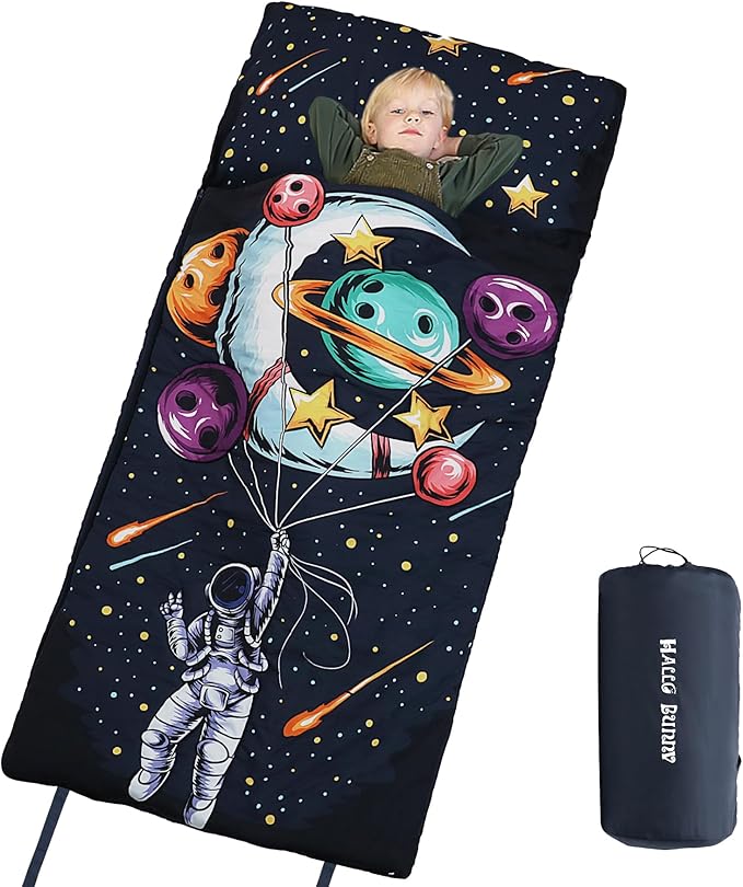 Kids Sleeping Bag, Sleeping Bags for Boys & Girls, Large Kids Sleeping Bag with Pillow, SlumberSoft Slumber Bags, Child Sleeping Bags for Travel Naps and Sleepovers,63" x 30"