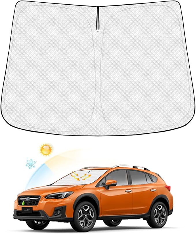 Canvcle Windshield Sun Shade for Subaru Crosstrek 2018-2025 2026 Accessories Thicken 6-Layer Foldable Front Window Sunshade Cover Sun Visor Protector Block UV Rays Keep Vehicle Cool