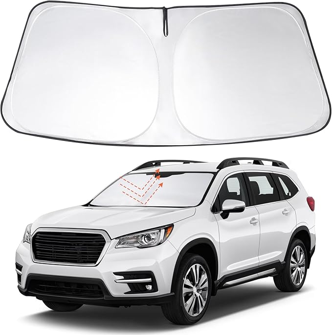 Windshield Sun Shade Custom Fit 2019-2024 2025 2026 Su- baru Ascent Accessories Foldable Sunshade Sun Blocker Front Window Shades Covers Keep Car Cooler
