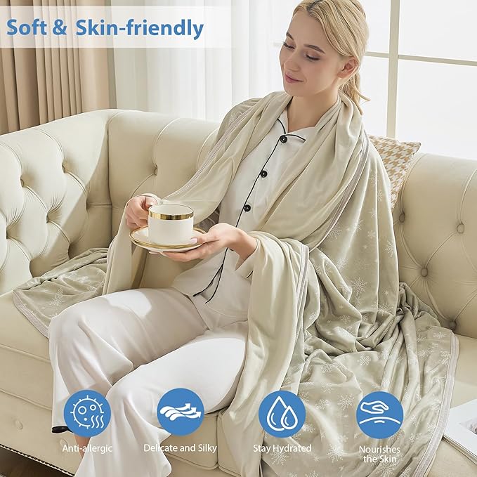 OIGAE Cooling Blanket for Hot Sleepers - Soft & Lightweight Summer Cold Blanket for Night Sweats | Perfect for Bed, Couch, Sofa (Dune, King 90'' x 108'')
