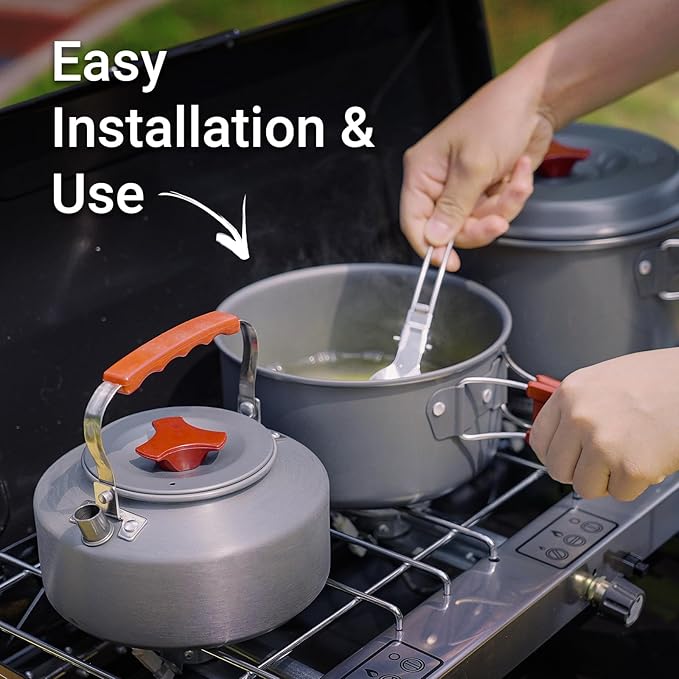 FineFlame 3-Burner Propane Camping Stove, Portable Camp Stove with Adjustable Burners and Push-Button Instant Ignition, Portable Camping Grill, Built-in Carrying Handle for Outdoor Cooking (19800 BTU)