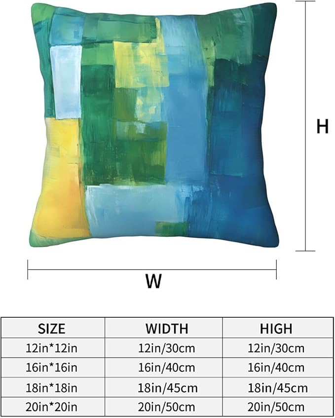 Teal Abstract Throw Pillow Covers 18x18 inch Set of 2 Blue and Green Pillow Case Cushion Cover for Home Sofa Couch Living Room Car Decor