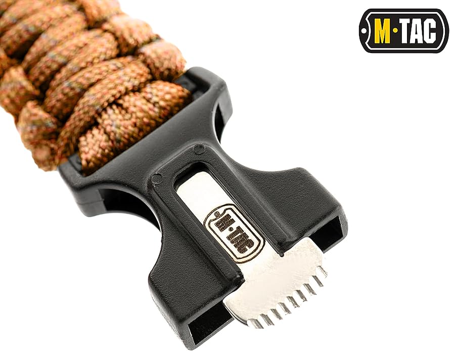 M-Tac Survival Paracord Bracelet - Cord 12 ft (144 Inch) - Tactical Emergency Cord Rope with Compass Whistle