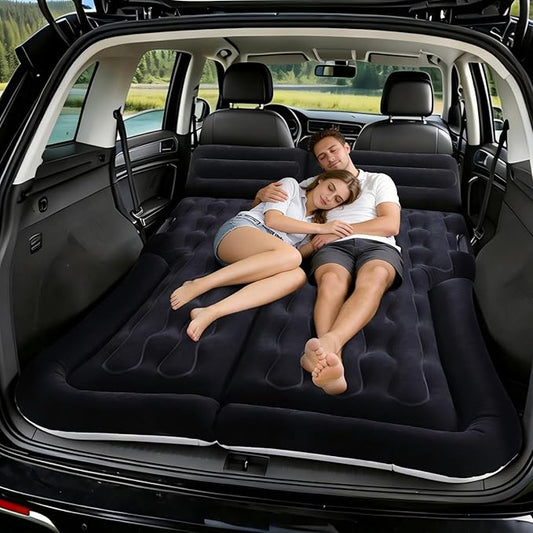 Eooqi Inflatable Car Air Mattress for SUV, Sedan, Truck & Minivan, Back Seat Car Bed for Car Camping & Travel, Portable Mattress with earplugs, Window Screens, Eye Mask & Storage Bags