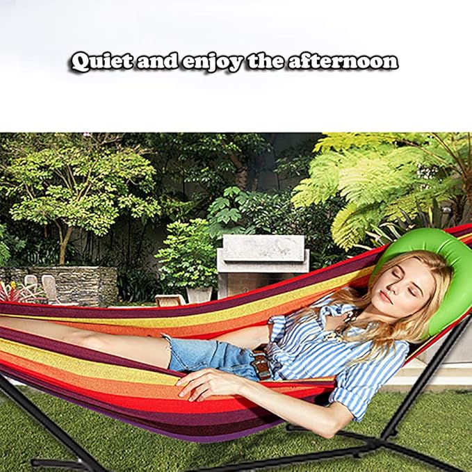 Double Hammock Stands Portable Hammock Stand Heavy Duty Steel Stand for Outdoor Patio or Indoor (Red)