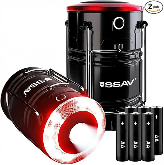 2 Pack LED Camping Lantern Cum Flashlight, LED Lanterns, Suitable Survival Kits for Hurricane, Emergency Light for Storm, Outages, Outdoor Portable Lanterns | Batteries Included