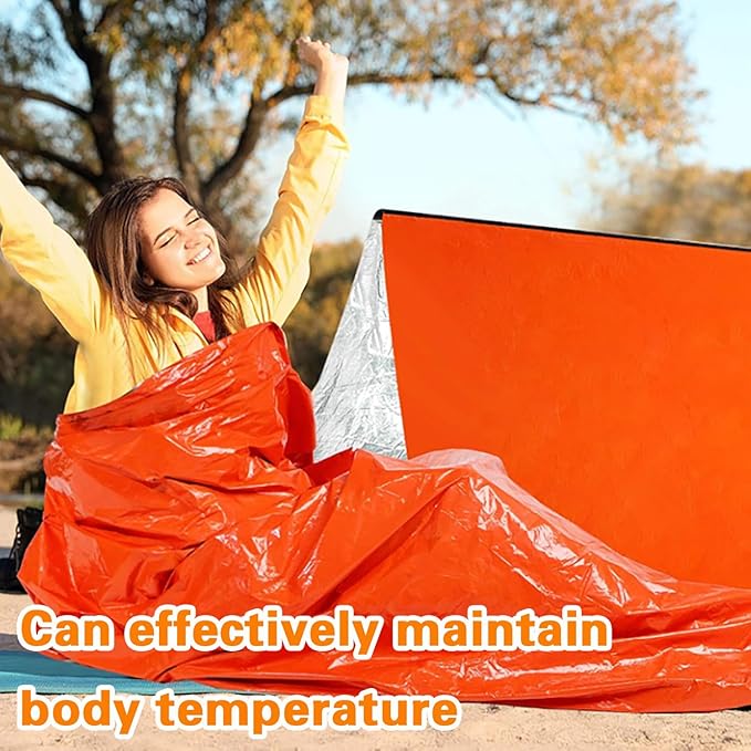 5 Pack Emergency Sleeping Bags for Survival | Waterproof Thermal Bivy Sack, 83.6"x35.8" Lightweight for Camping Hiking Outdoor Prep
