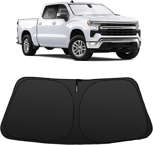 Windshield Sun Shade Compatible with 2019-2024 2025 2026 /Chevy Silverado 1500 Accessories Regular Cab, Crew Cab, Double Cab 2Dr 4Dr Window Sunshade