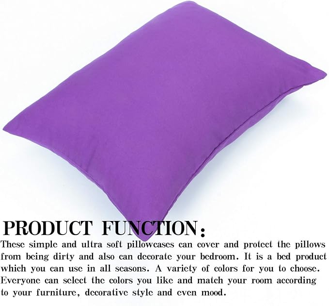 NTBAY Zippered Toddler Pillowcases Set of 2, 100% Brushed Microfiber 13x18 Pillowcases, Super Soft and Cozy Travel Kids Nursery Pillow Cases, 13x18 Inches, Purple