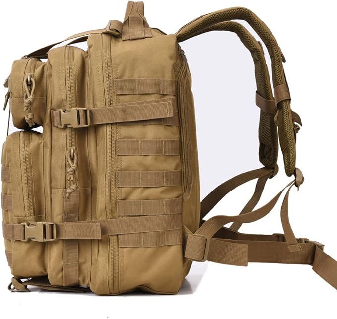 REEBOW GEAR Military Tactical Backpack 3 Day Assault Pack Army Molle Bag Backpacks Rucksack 35L Tan
