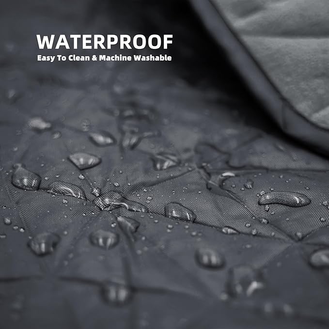 Large Outdoor Waterproof Blanket Extra Thick Fleece Stadium Blanket for Camping, Car, Pet, Picnics - Windproof, Wearable, Machine Washable 80" x 58" (Black Gray)