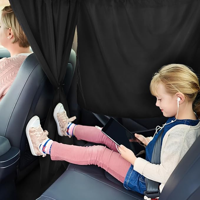 GLEAVI 3 Pcs Car Privacy Curtains: Car Window Shades - 95% Light Blocking Sunshades for SUV Truck Window Covers for Sleeping Camping Travel