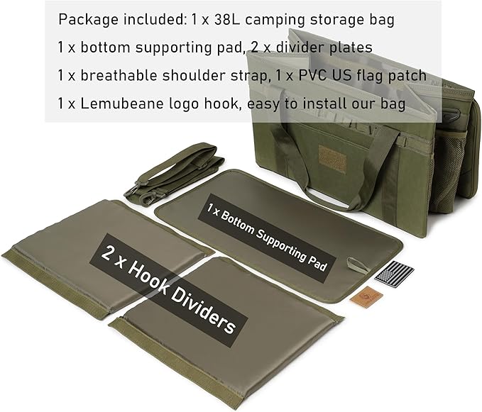 Tactical Camping Storage Bag Utility Tote Bag Camping Kitchen Organizer with Axe Holder & Shoulder Strap