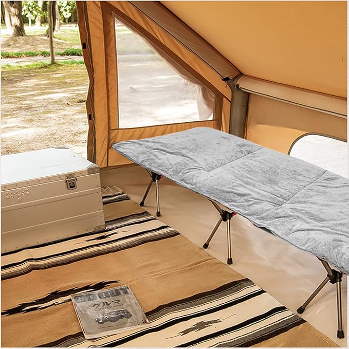 Gehannah Thick Camping Sleeping Pad, Soft Comfortable Microfiber Camping Cot Pads for Adults, Lightweight Foldable Sleeping mats for Traveling Hiking Backpacking Traveling
