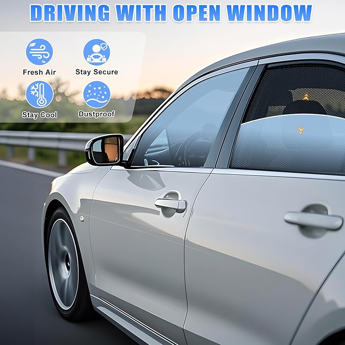 ZATOOTO Car Window Shades for Toyota Corolla 2019-2024, Side Window Cover Sunshade for Corolla Front Window Split Design Car Window Screen for Camping UV Sun Blocker Privacy Ventilation Bug-Free