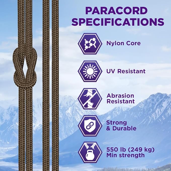TECEUM Reflective Paracord Rope 1000 – 1000ft/200ft/100ft/50ft – 40+ Colors – Glow in The Dark – para Cord – Utility Rope for Survival, Hunting & Camping Gear – Nylon String, Camping Rope, Tent Cord