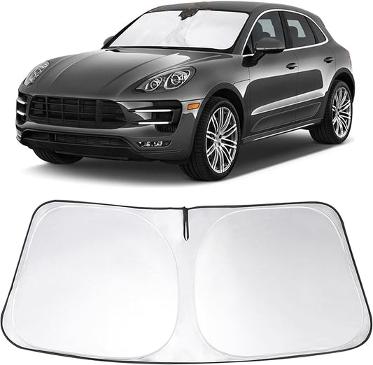 Windshield Sun Shade Custom Fit 2014-2020 2021 2022 2023 2024 2025 2026 Pors-Che Ma-can Accessories Foldable Sunshade Sun Blocker Front Window Shades Covers Keep Car Cooler