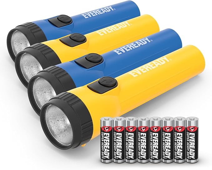 Eveready LED Flashlight Bright Reliable Flashlights for General Purpose, Great for Camping, Car, Emergency Storm Power Outage Handheld Flashlight (Batteries Included)