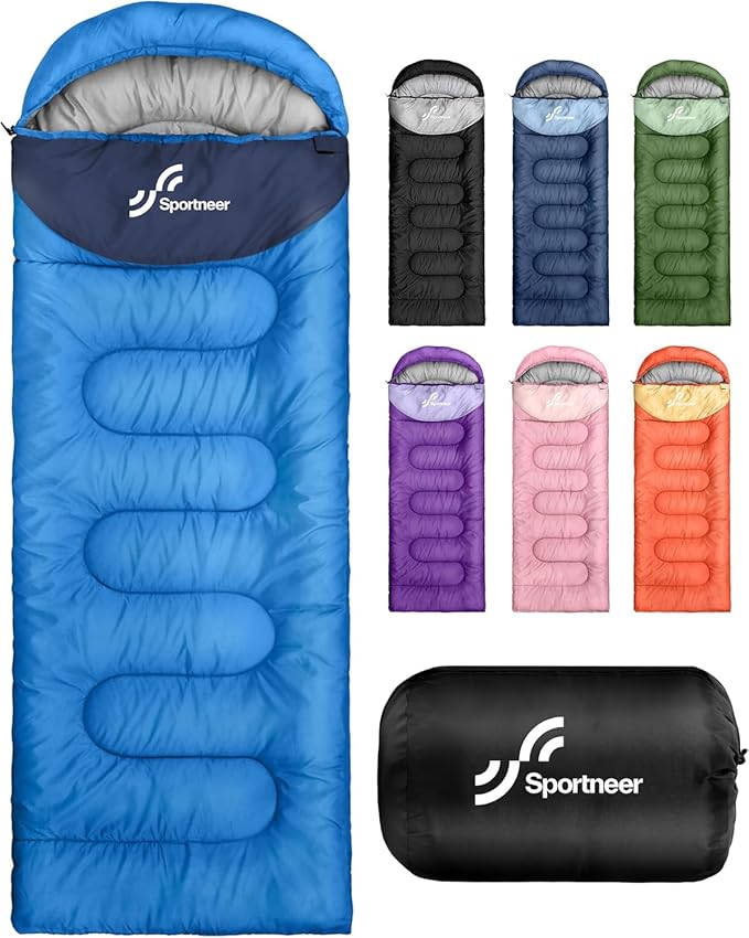 Sportneer Sleeping Bag for Adults & Kids, Cold Weather & Warm Waterproof Camping Sleeping Bag, Compact Portable for Camping Hiking & Travel