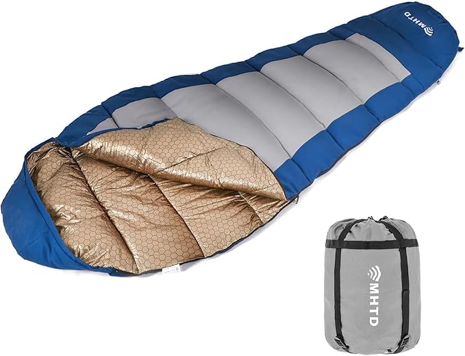 Sleeping Bag for Adults All Season 0 Degree,Cotton Canvas with YKK Zipper Compact Backpacking Mummy Camping Sleeping Bag