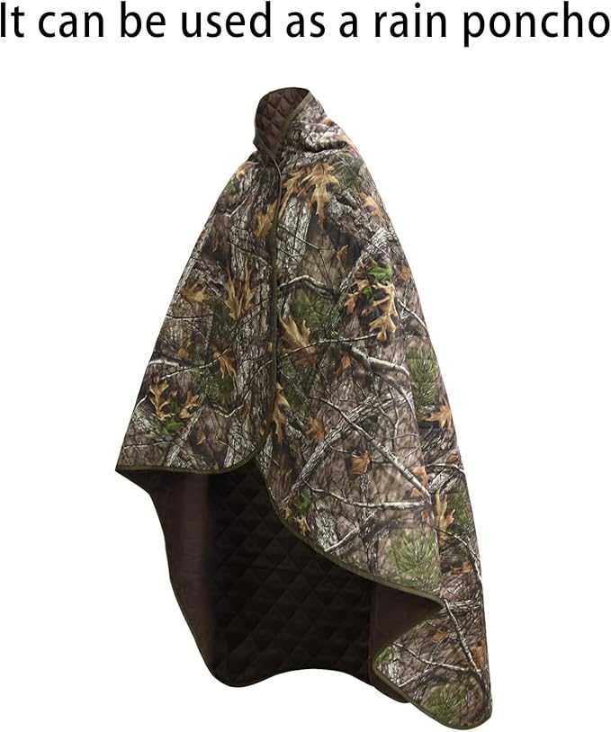 LOOGU Camo Blanket Waterproof Insulation Poncho Liner for Outdoor Camping, Hiking, Hunting, Survival, Backpacking, Picnicking