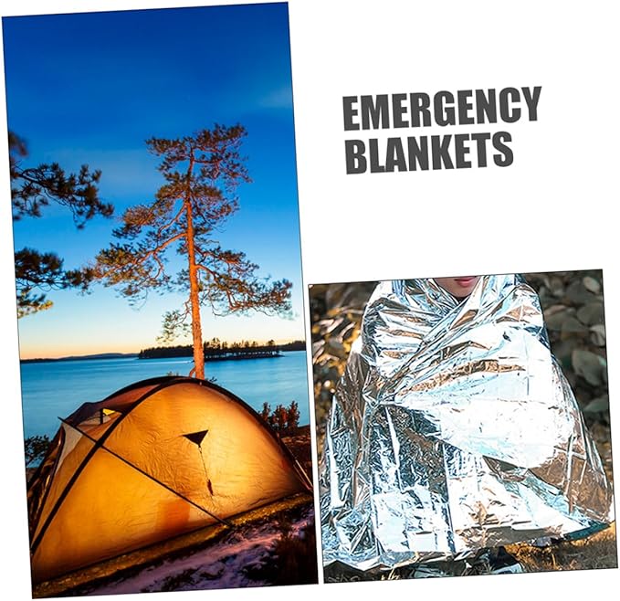 LIOOBO 4pcs Emergency Rescue Blanket Survival Thermal Insulation Foil Emergency Sheets Portable Outdoor Hiking Camping Warm Reflective Blanket 160x210cm