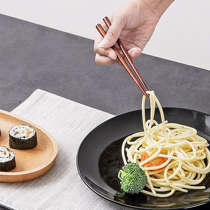 Portable Wooden Cutlery Set for Travel and Camping - 4 Piece Set With Reusable Wooden Spoon, Fork, Knife and Chopsticks